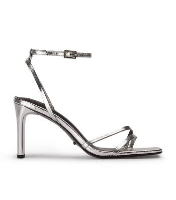 Tony Bianco Corso Silver Foil 8.5cm Stiletthæler Sølv | LNOTR99571