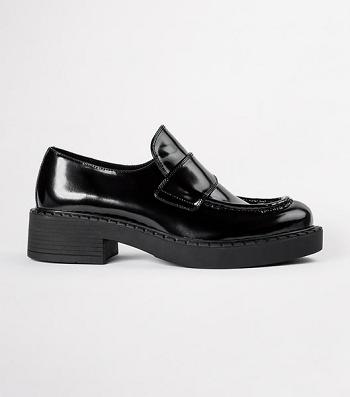 Tony Bianco Corvette Black Hi Shine 4.5cm Loafers Svarte | NODYB17718