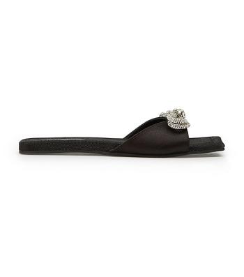 Tony Bianco Esta Black Satin 1.5cm Sandaler Svarte | NOJBT57272