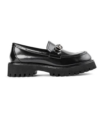 Tony Bianco Greer Black Hi Shine 4cm Loafers Svarte | TNOPQ59889