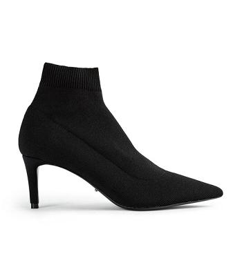 Tony Bianco Gwen Black Sock Knit 6.5cm Stretch støvler Svarte | LNOSX26896