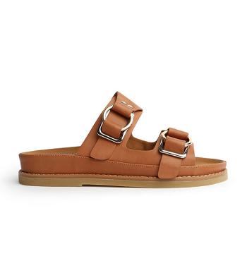 Tony Bianco Hunter Tan Como 3.5cm Flate Sandaler Brune | UNOTG28638