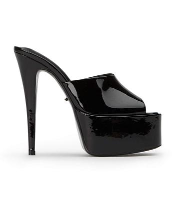 Tony Bianco Jordyn Black Patent 15cm Platform Sko Svarte | LNOTR47421