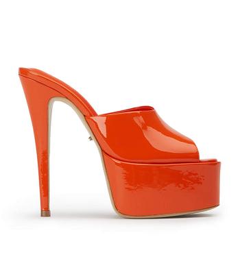 Tony Bianco Jordyn Citrus Patent 15cm Platform Sko Oransje | NOCIF39243