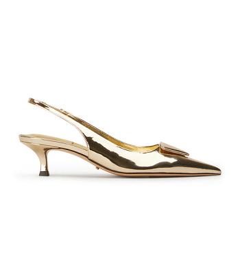 Tony Bianco Kimmy Gold Shine 4.5cm Court Sko Gull | ENOVG63481