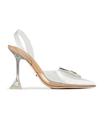 Tony Bianco Laos Clear Vinylite 10.3cm Stiletthæler Sølv | GNOUC22755