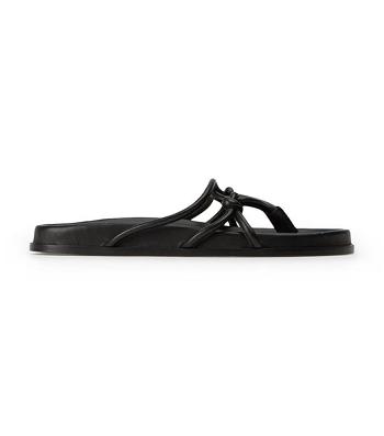 Tony Bianco Luelle Black Nappa Flate Sandaler Svarte | NONZX85225