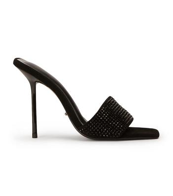 Tony Bianco Naomi Black Crystal/Black Semsket Skinn 10.5cm Stiletthæler Svarte | NOZPD21818