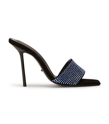 Tony Bianco Naomi Blue Crystal/Black Semsket Skinn 10.5cm Eventhæler Blå Svarte | NOQAV69395