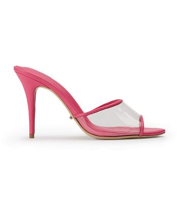 Tony Bianco Riana Clear Vinylite/Acid Pink 9.5cm Stiletthæler Rosa | NOQCS72237