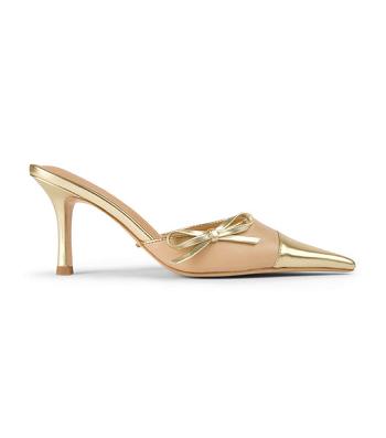 Tony Bianco Shirley Beech/Gold 8cm Court Sko Gull | NOCIF74728