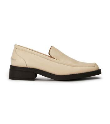 Tony Bianco Teddy Ecru Venice 4cm Loafers Hvite | NOEAH31439