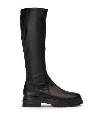 Tony Bianco Waze Black Venice/Black Venezia 4.5cm Mid Calf Boots Svarte | XNOGW64425